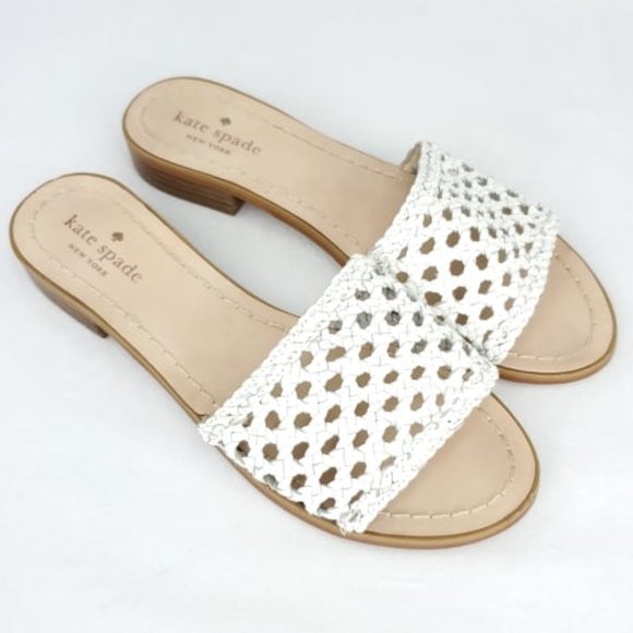 kate spade Shoes - KATE SPADE New York White Berlin Woven Sandals 7.5